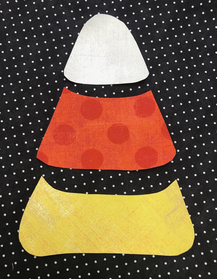 candy corn fabric pieces