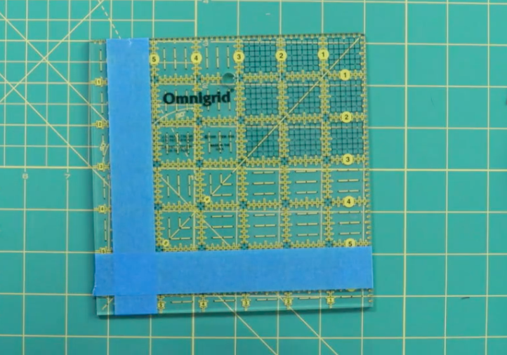 Square Ruler With Taped Guidelines