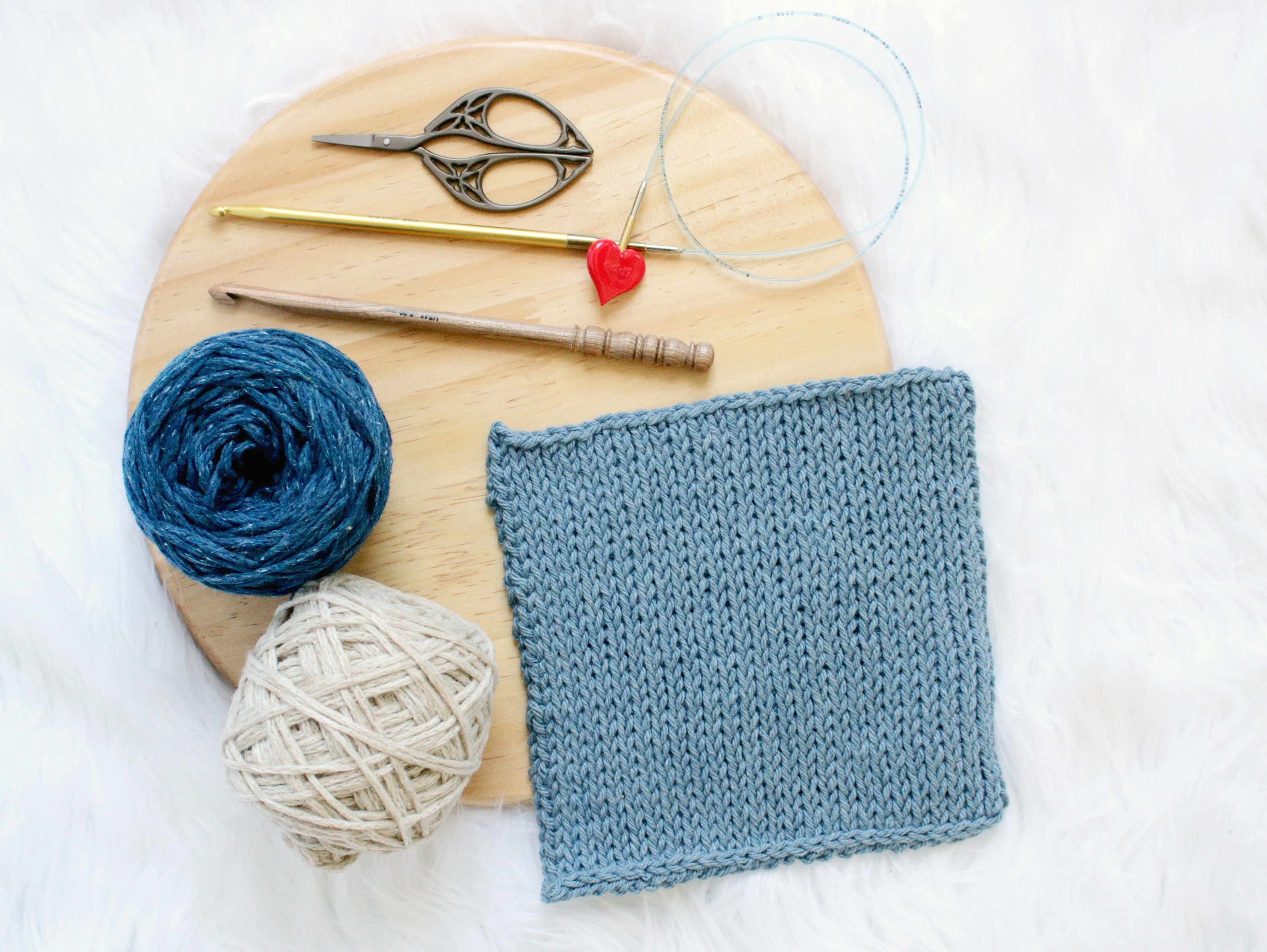Tunisian crochet tools and supplies