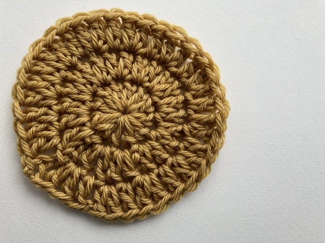 three rounds of double crochet circle