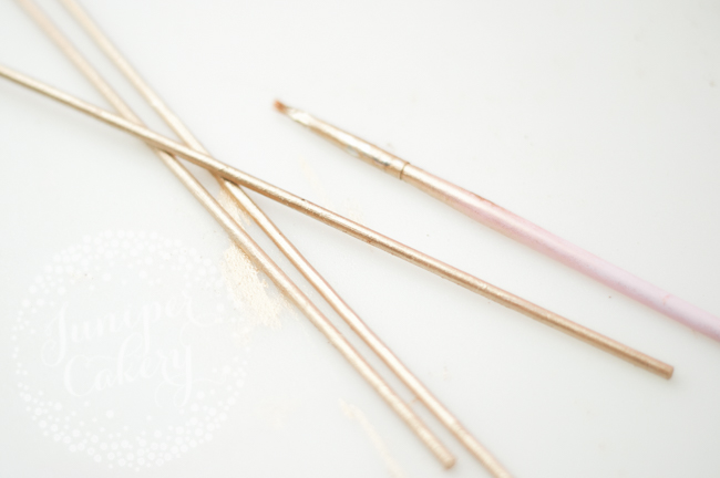 gold painted skewers