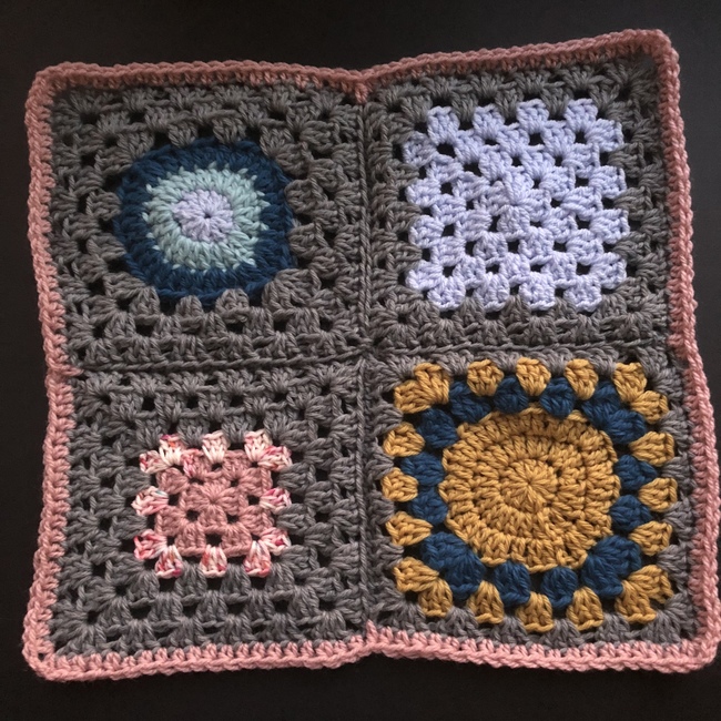 granny squares joined with border
