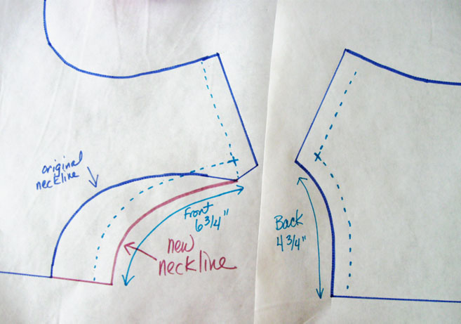 knit top new neckline measurements