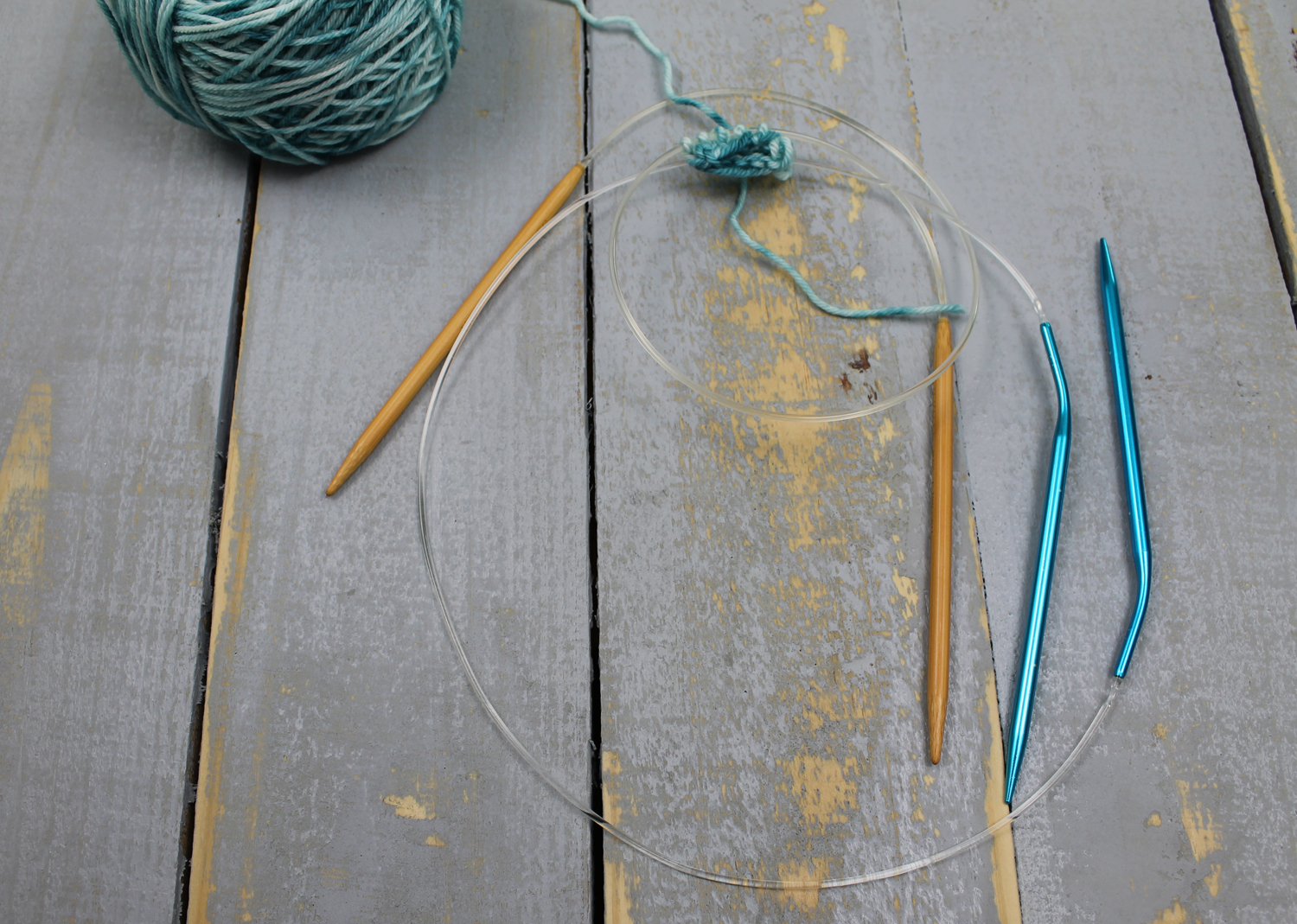 Knitting on two circular needles