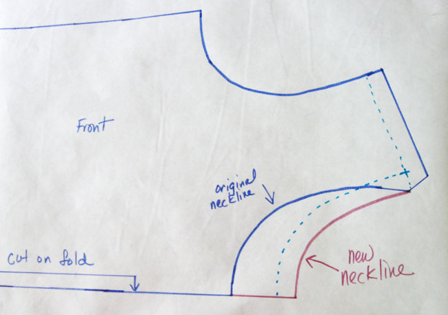 mark stitch line new neckline