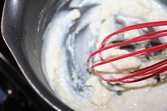 Roux thickened with whisk