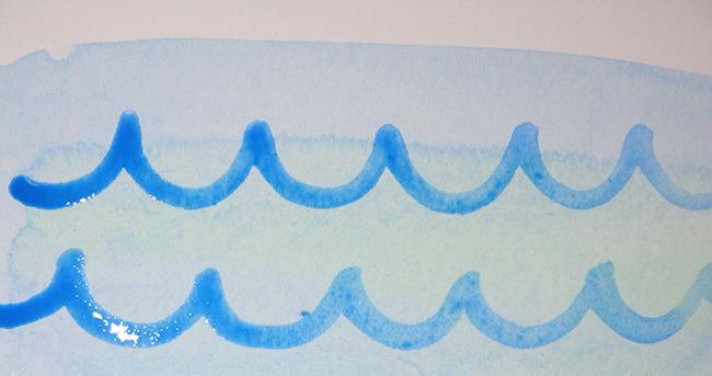 Scalloped lines for waves 