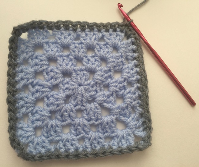 single crochet edging on granny square