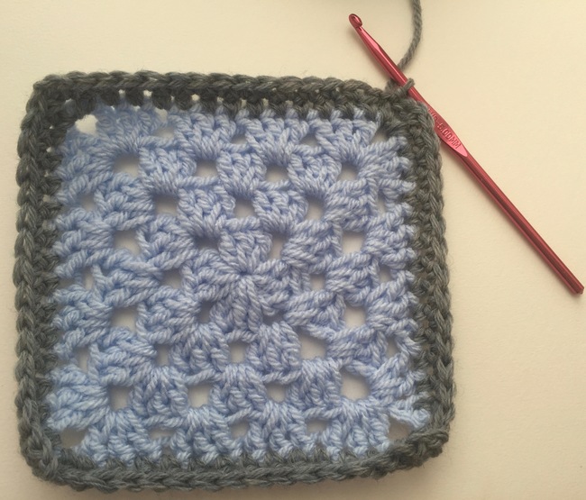 two rounds sc for granny square border