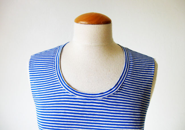 stripe t-shirt neckline
