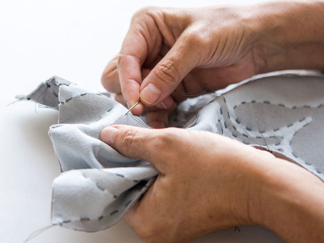 hand sewing stitches