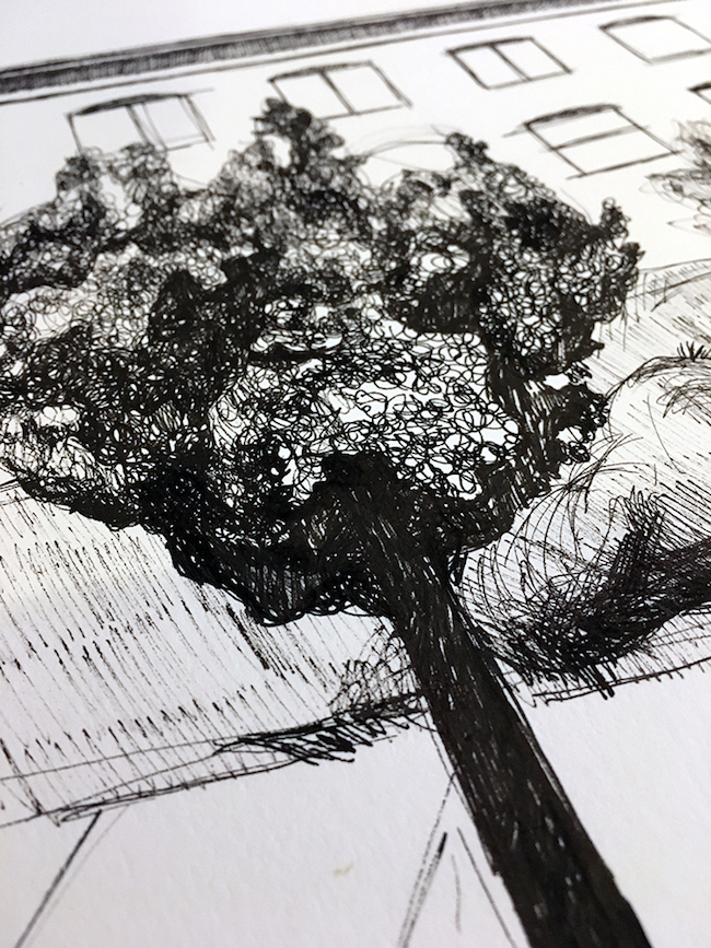 How to draw trees in urban sketching