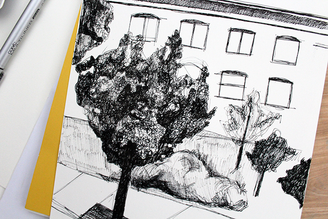 How to draw trees in urban sketching