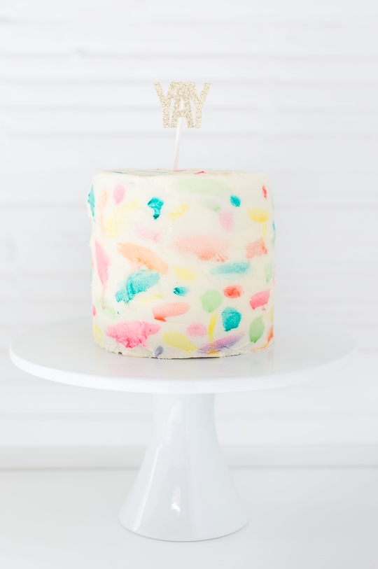 Modern pastel watercolor cake