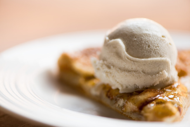 Slice of Apple Galette with Scoop of Ice Cream
