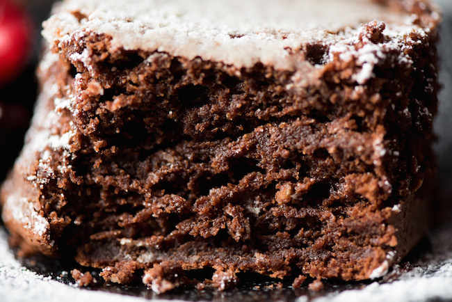 Close Up of Fallen Chocolate Cake