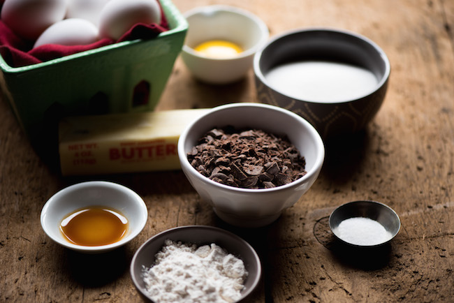 Ingredients for baking chocolate cake