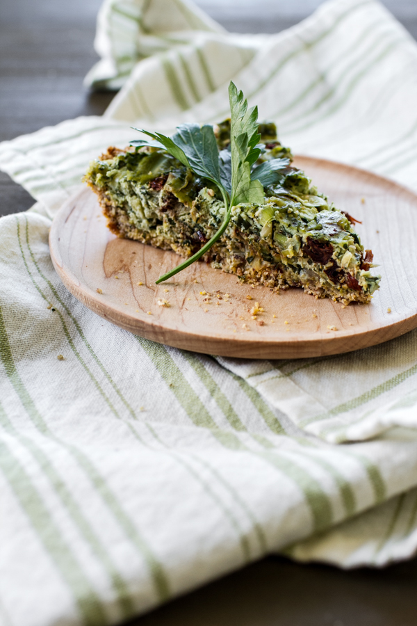 Egg free quiche with kale