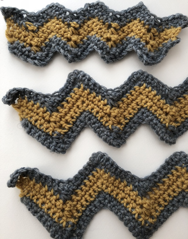 3 widths of chveron crochet