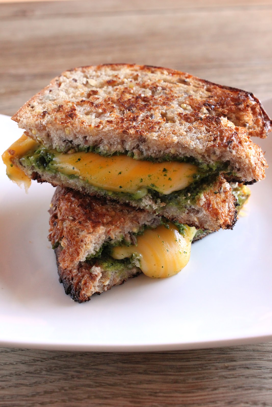 Kale pesto grilled cheese 