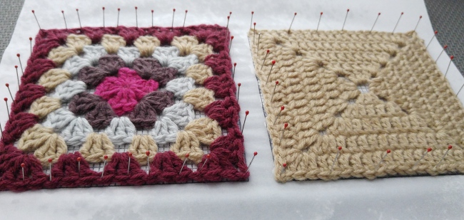 How to block granny squares after spritzing