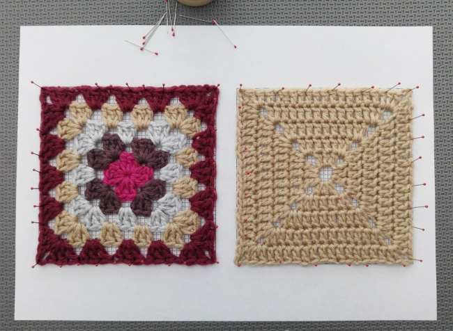 How to block granny squares squares pin sides next