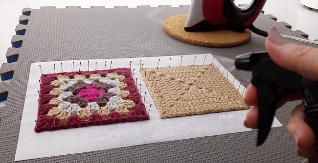 How to block granny squares squares spritzing