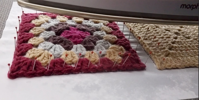 How to block granny squares squares steaming