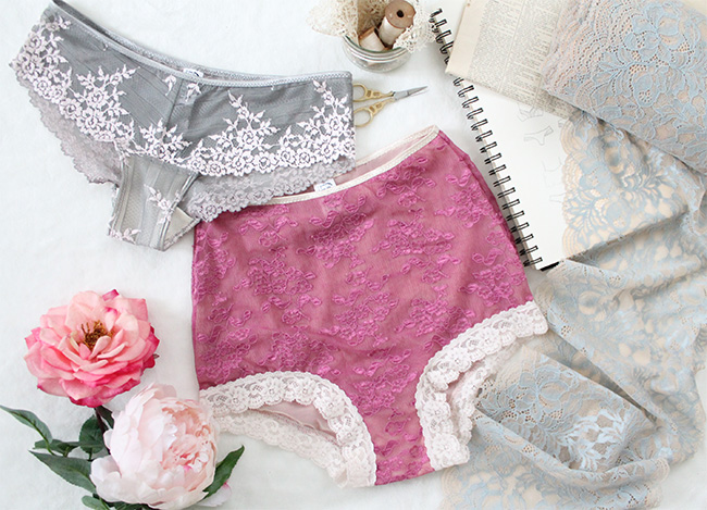 Sewing lace lingerie