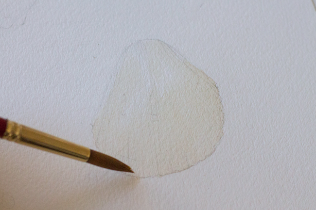 First wash of watercolor