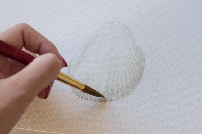 Painting watercolor shadows