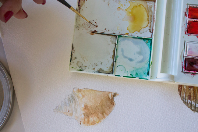 Adding fine details to the painting