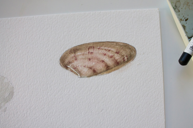 Sea shell painting finished