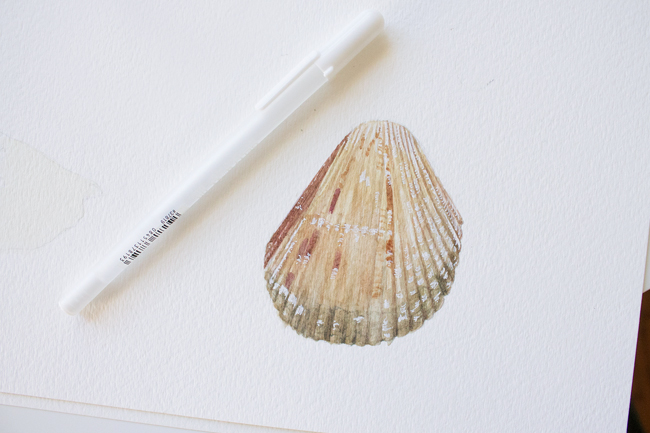 Painting after using gel pen