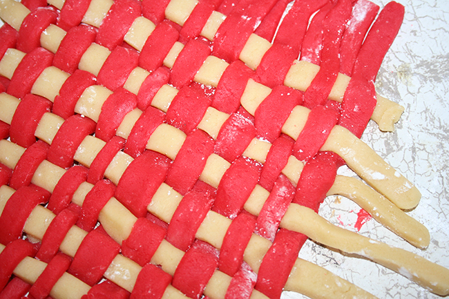 Woven dough Basket Weave Sugar Cookies