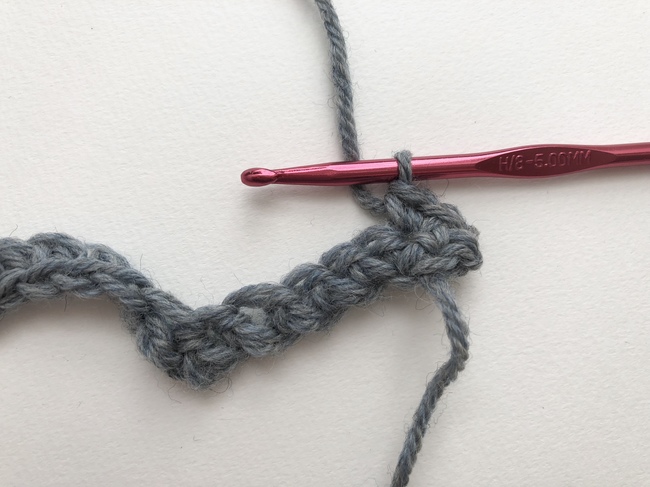 begin row 2 chevron crochet