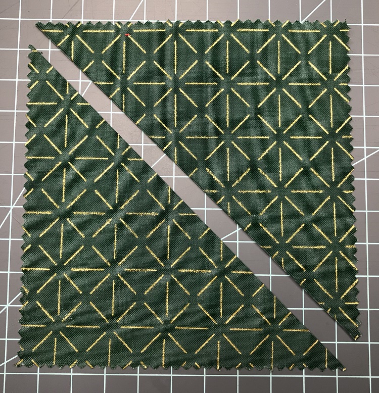 cut charm square in half diagonally