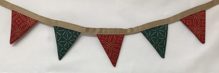 Holiday Bunting made with boundless fabric