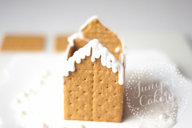 Make a cute graham cracker gingerbread house for Christmas