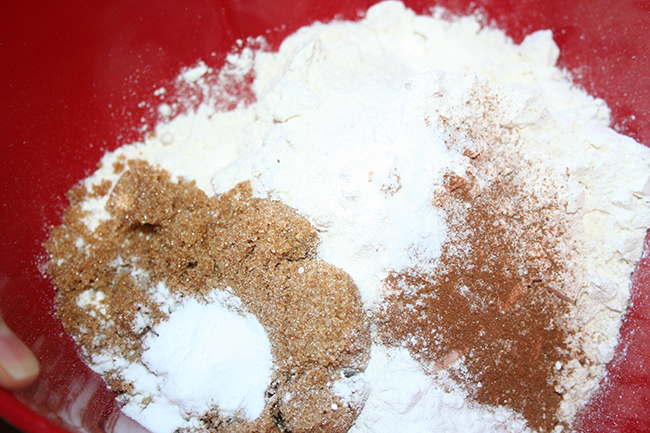 Dry ingredients for gingerbread buttermilk biscuits