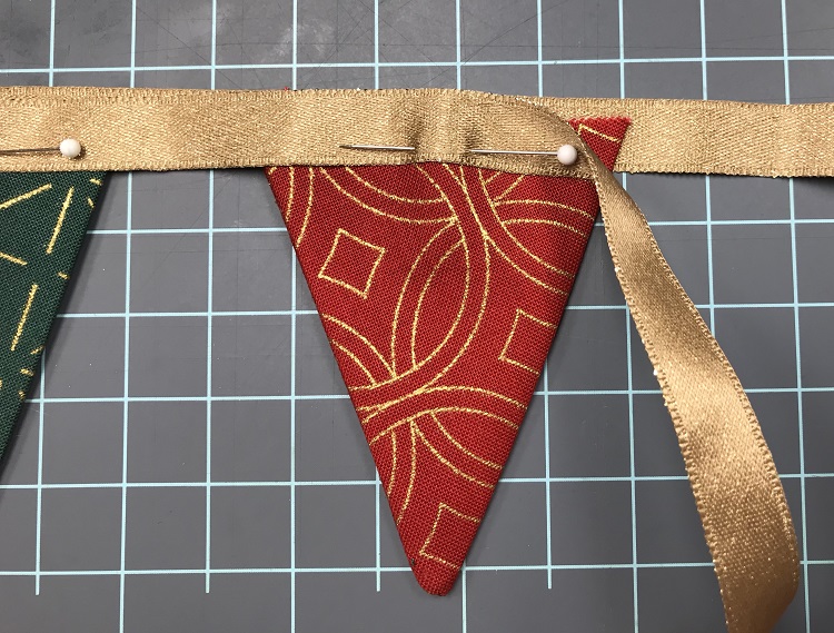 Pin flag to ribbon