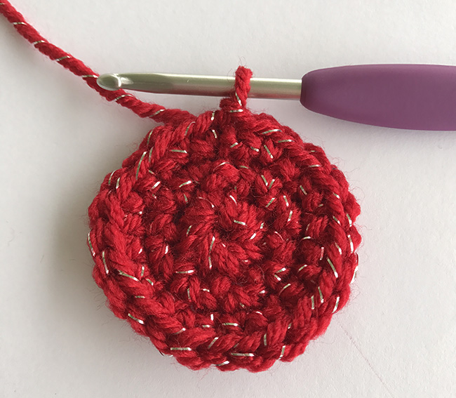 round three of crochet circle