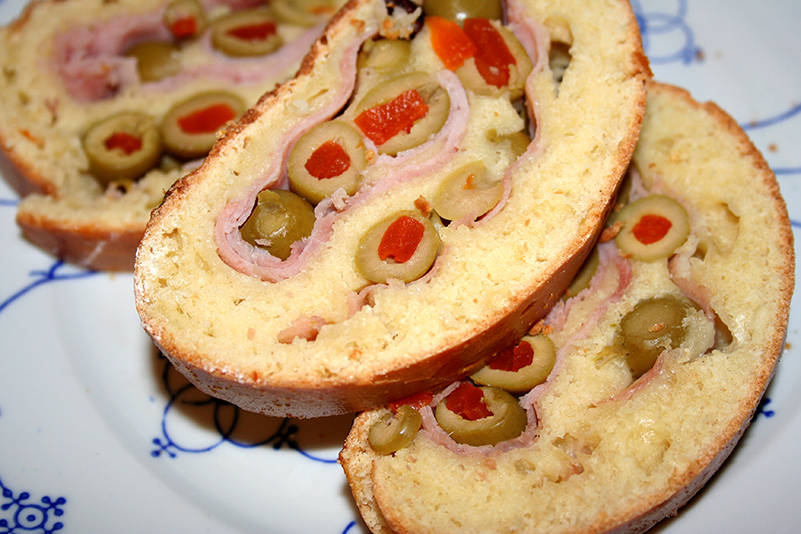 Sliced Pan de Jamón on Plate