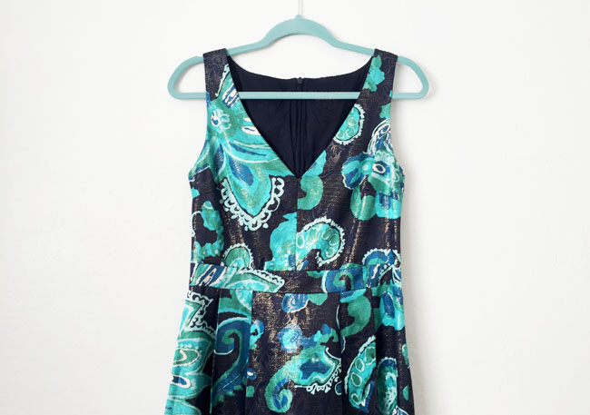 party dress green blue floral