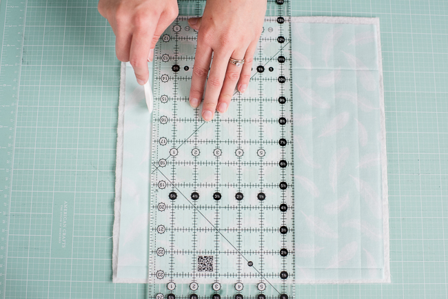 mark straight lines for quilting