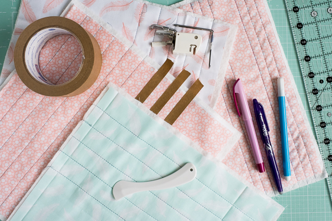 mark straight lines for quilting