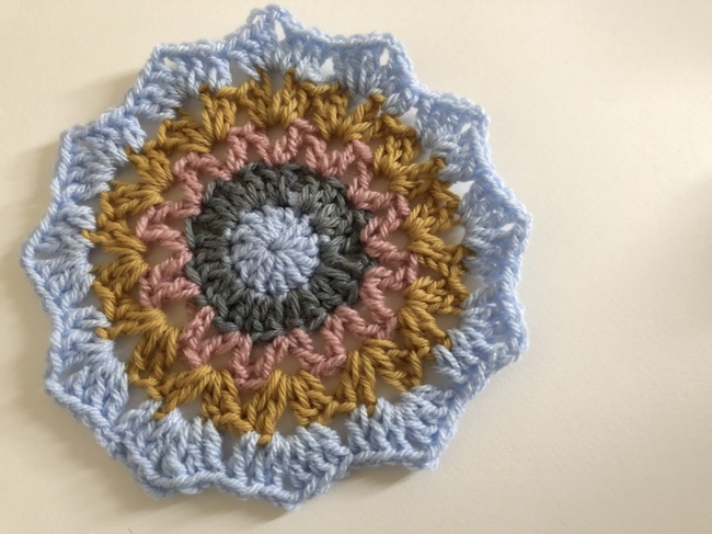 five rounds of crochet ripple