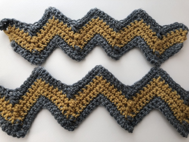 two widths of chevron crochet