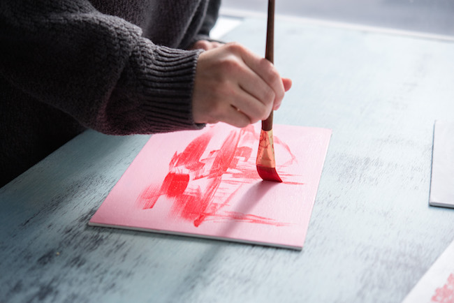 Creating an Underpainting in Red Acrylic Paint
