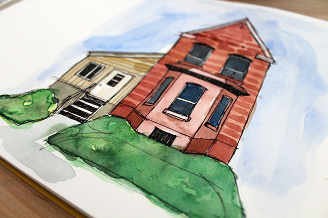 How to Add Watercolor to Urban Sketching